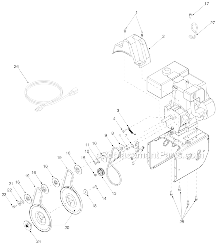 Page A Diagram and Parts List for 31AH7S3G701 2005-2 Yard Man Snow Blower